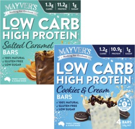 Mayvers-Low-Carb-High-Protein-Bars-128g on sale