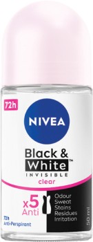 Nivea-Womens-Invisible-Black-White-Antiperspirant-Roll-On-Deodorant-50mL on sale