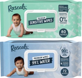 Rascals-Premium-Baby-Wipes-72-Pack-80-Pack on sale