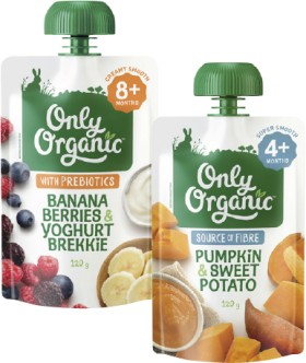 Only-Organic-4-Months-6-Months-or-8-Months-Baby-Food-Pouch-120g on sale
