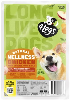4+Legs+Natural+%2B+Wellness+Boost+Meatball+Dog+Food+Trays+870g