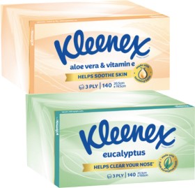 Kleenex-3-Ply-Wellbeing-Facial-Tissues-140-Pack on sale