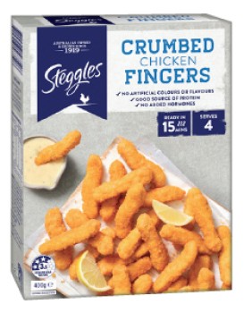Steggles-Crumbed-Chicken-Fingers-400g on sale