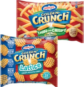 Birds+Eye+Golden+Crunch+Potato+Chips+900g%2C+Lattice+or+Sidewinders+Chips+750g+Selected+Varieties