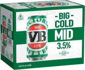 NEW-Victoria-Bitter-Mid-35-30-Pack-375mL-Cans on sale