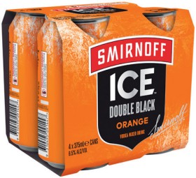 NEW-Smirnoff-Ice-Double-Black-Orange-4-Pack-375mL-Cans on sale