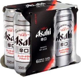 Asahi-Super-Dry-6-Pack-500mL-Cans on sale
