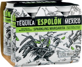 Espolon+Sparkling+Margarita+4+Pack+330mL+Cans