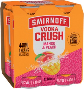 Smirnoff+Crush+Mango+%26amp%3B+Peach+4+Pack+440mL+Cans