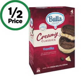 Bulla-Creamy-Classics-Sandwiches-448ml-Pk-4 on sale