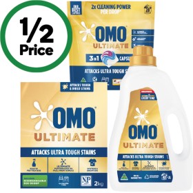 OMO+Ultimate+or+Expert+Laundry+Liquid+2+Litre%2C+Powder+2+kg+or+Capsules+Pk+28