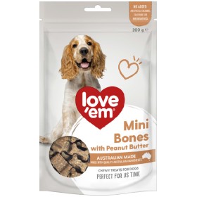NEW+Love%26%23039%3BEm+Peanut+Butter+Bones+200g
