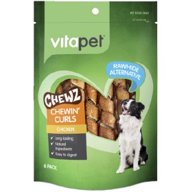 NEW-Vitapet-Chewz-Chewin-Curls-Dog-Treats-Pk-6 on sale