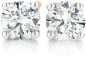 9ct+Yellow+Gold+Diamond+Stud+Earrings