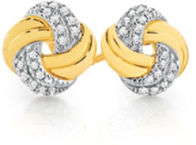 9ct-Gold-Diamond-Overlay-Stud-Earrings on sale