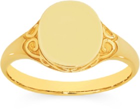9ct-Gold-Filigree-Oval-Signet-Ring on sale