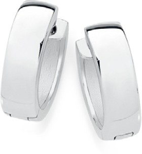 Sterling-Silver-4x14mm-Solid-Round-Edge-Huggie-Earrings on sale