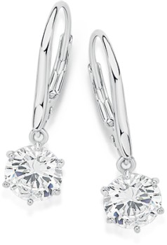 Sterling-Silver-Cubic-Zirconia-Leverback-Hook-Earrings on sale