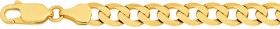 9ct+Gold+21cm+Solid+Curb+Gents+Bracelet