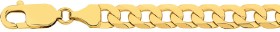 9ct+Gold+21cm+Solid+Bevelled+Curb+Gents+Bracelet