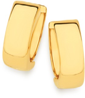 9ct-Gold-10mm-Huggie-Earrings on sale