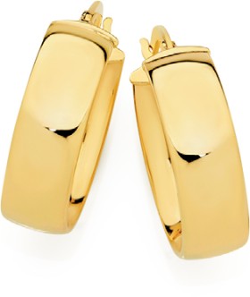 9ct-Gold-6x15mm-Half-Round-Hoop-Earrings on sale