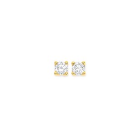 18ct+Gold+Diamond+Stud+Earrings