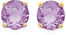 9ct-Gold-5mm-Amethyst-Stud-Earrings on sale