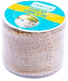Crafted-60mm-x-5m-Natural-Burlap on sale