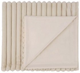 Astin+Sinclair+150cm+x+130cm+Faux+Fur+Rib+Throw+In+Beige