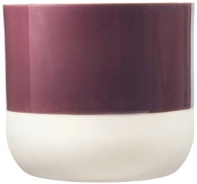 Borralheira+130+x+120mm+Burgandy+Two+Tone+Indoor+Ceramic+Pot+-+Burgundy