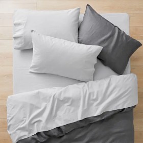 Flannelette-Bed-Sheet-Set-Silver on sale