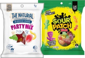 The+Natural+Confectionery+Co.+130%E2%80%91230g%2C+Sour+Patch+Kids+Bag+190g+or+Pascall+Lollies+150%E2%80%91300g+Selected+Varieties
