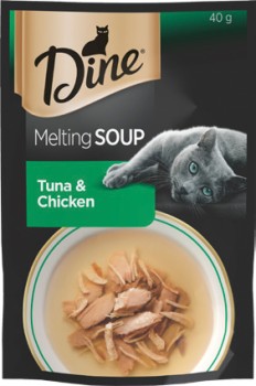Dine+Melting+Soup+or+Fine+Flakes+Cat+Food+35%E2%80%9140g+Selected+Varieties