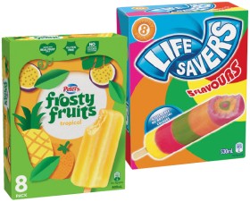 Peters+Frosty+Fruits+8+Pack+or+Life+Savers+Ice+Block+8+Pack+Selected+Varieties