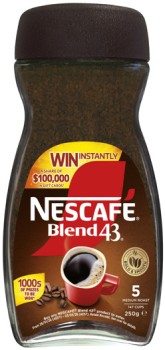 Nescaf-Blend-43-Instant-Coffee-250g-Selected-Varieties on sale