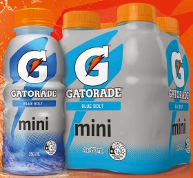 NEW+Gatorade+Mini+Blue+Bolt+4x350mL