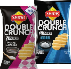 Smiths-Double-Crunch-Chips-150g-or-Twisties-Churros-Cinnamon-Sugar-120g-Selected-Varieties on sale