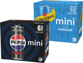 Pepsi%2C+Solo+or+Schweppes+Mini+Cans+6x250mL+Selected+Varieties