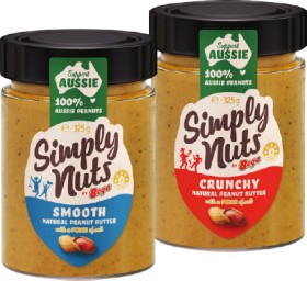 Bega+Simply+Nuts+Peanut+Butter+325g+Selected+Varieties