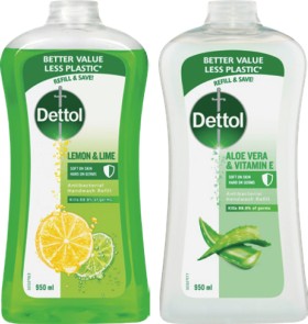 Dettol+Liquid+Hand+Wash+Refill+950mL+Selected+Varieties