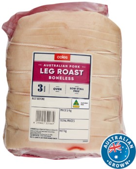 Coles-Australian-Pork-Leg-Roast-Boneless on sale