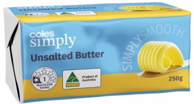 Coles+Simply+Unsalted+Butter+250g