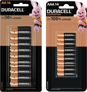 Duracell+Coppertop+Batteries+AA+16+Pack+or+AAA+14+Pack