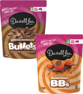 Darrell-Lea-Bullets-Choc-Coated-Twists-or-BB-Balls-150g-204g on sale