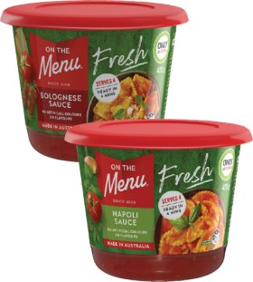 On-the-Menu-Pasta-Sauce-425g on sale