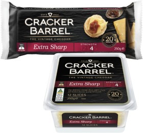 Cracker-Barrel-Cheese-Block-or-Slices-250g on sale