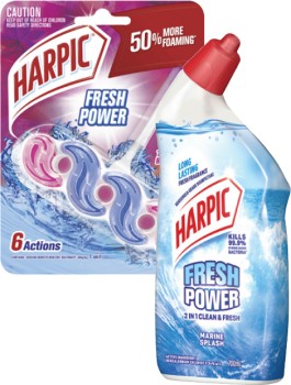 Harpic+Fresh+Power+Liquid+700mL+or+In+the+Bowl+Toilet+Cleaner+39g