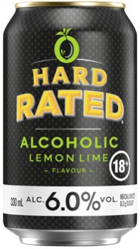 NEW+Hard+Rated+Lemon+Lime+6%25+Cans+4x330mL