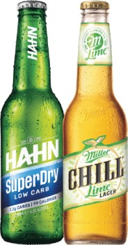 Hahn+SuperDry+or+Miller+Range+Stubbies+330mL+24+Pack